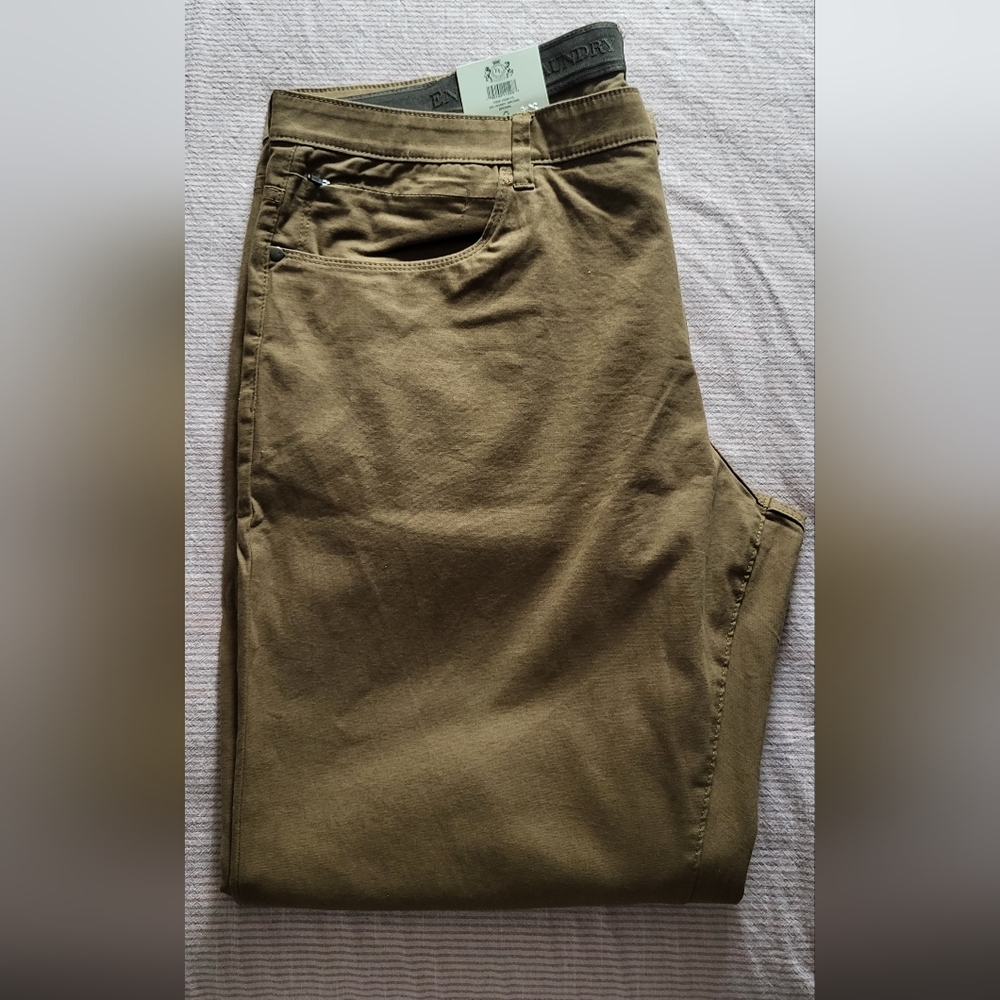 English Laundry Men's Slim Straight Leg Pants 40×30, Walnut